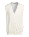 Gran Sasso Man Cardigan Cream Size 46 Virgin Wool In White