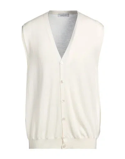 Gran Sasso Man Cardigan Cream Size 46 Virgin Wool In White
