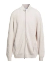 Gran Sasso Man Cardigan Cream Size 48 Virgin Wool, Viscose, Cashmere In Neutral