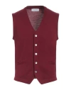 Gran Sasso Man Cardigan Garnet Size 36 Virgin Wool In Red