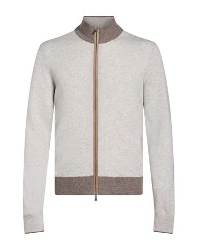 Gran Sasso Man Cardigan Grey Size 36 Virgin Wool, Cashmere, Viscose, Polyester, Polyurethane In Gray