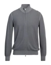 Gran Sasso Man Cardigan Lead Size 46 Virgin Wool In Grey
