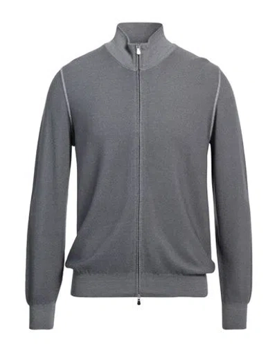 Gran Sasso Man Cardigan Lead Size 46 Virgin Wool In Grey