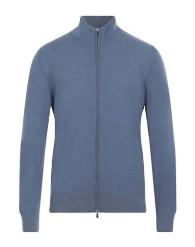 Gran Sasso Man Cardigan Light Blue Size 48 Virgin Wool