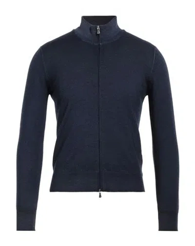 Gran Sasso Man Cardigan Midnight Blue Size 34 Virgin Wool