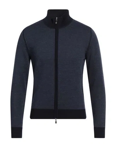 Gran Sasso Man Cardigan Midnight Blue Size 36 Virgin Wool