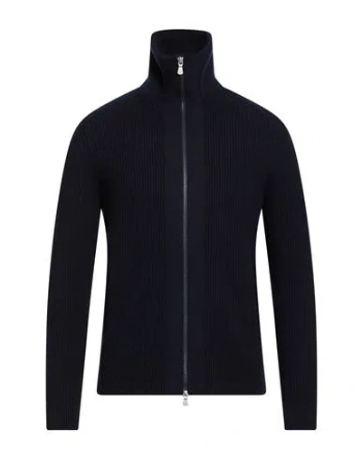Gran Sasso Man Cardigan Midnight Blue Size 38 Virgin Wool