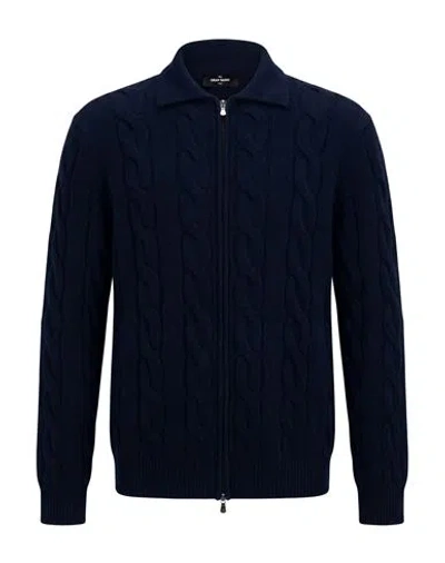 Gran Sasso Man Cardigan Midnight Blue Size 46 Cashmere