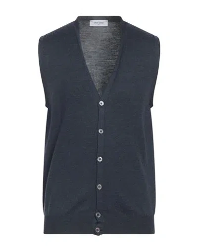 Gran Sasso Man Cardigan Navy Blue Size 40 Virgin Wool In Navy Blue