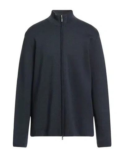 Gran Sasso Man Cardigan Navy Size 46 Virgin Wool In Blue