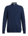 Gran Sasso Man Cardigan Navy Size 46 Virgin Wool, Viscose, Cashmere In Blue
