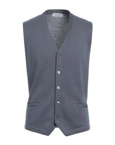 Gran Sasso Man Cardigan Pastel Blue Size 48 Virgin Wool In Blue
