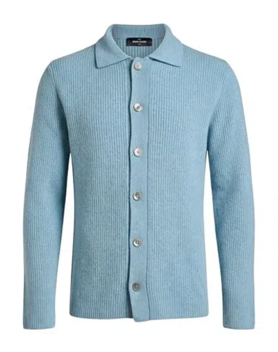 Gran Sasso Man Cardigan Sky Blue Size 38 Cashmere