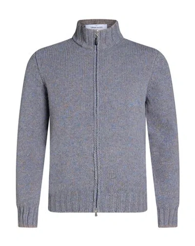 Gran Sasso Man Cardigan Slate Blue Size 48 Virgin Wool