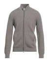 Gran Sasso Man Cardigan Taupe Size 50 Virgin Wool, Viscose, Cashmere In Gray