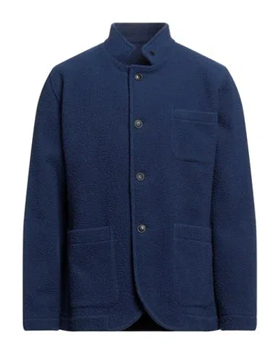 Gran Sasso Man Coat Navy Blue Size 42 Virgin Wool, Polyamide, Cashmere