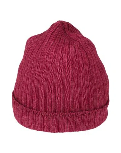 Gran Sasso Man Hat Burgundy Size Onesize Virgin Wool In Red
