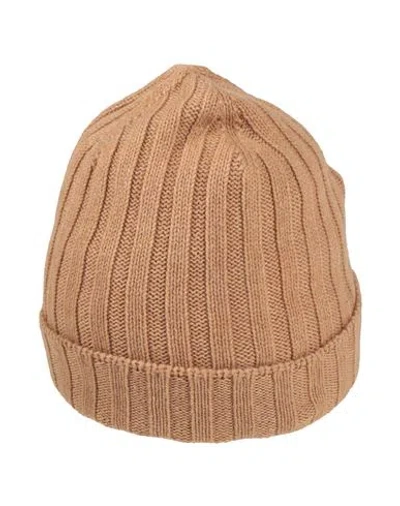 Gran Sasso Man Hat Camel Size Onesize Virgin Wool, Polyamide, Elastane In Brown