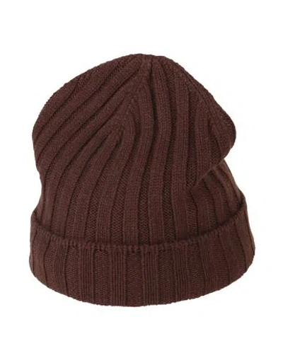 Gran Sasso Man Hat Dark Brown Size Onesize Virgin Wool, Polyamide, Elastane In Brown