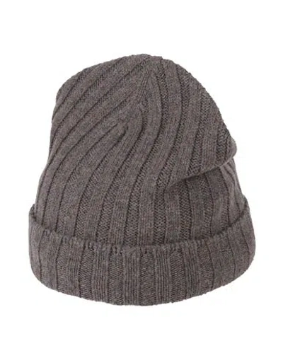 Gran Sasso Man Hat Lead Size Onesize Virgin Wool, Polyamide, Elastane In Brown