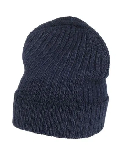 Gran Sasso Man Hat Navy Size Onesize Virgin Wool In Blue