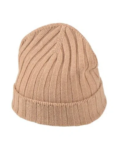 Gran Sasso Man Hat Sand Size Onesize Virgin Wool, Polyamide, Elastane In Brown