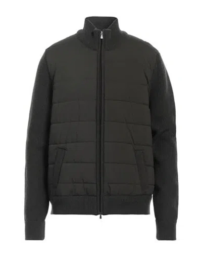 Gran Sasso Man Jacket Military Green Size 48 Virgin Wool, Polyester In Black