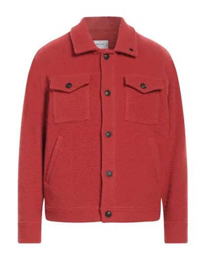 Gran Sasso Man Jacket Rust Size 44 Virgin Wool, Polyamide, Cashmere In Red