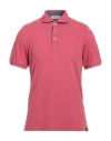 Gran Sasso Classic Knitting Pattern Polo In Red Cherry  In Pink