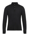 Gran Sasso Man Polo Shirt Black Size 38 Virgin Wool