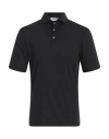 Gran Sasso Man Polo Shirt Black Size 40 Linen