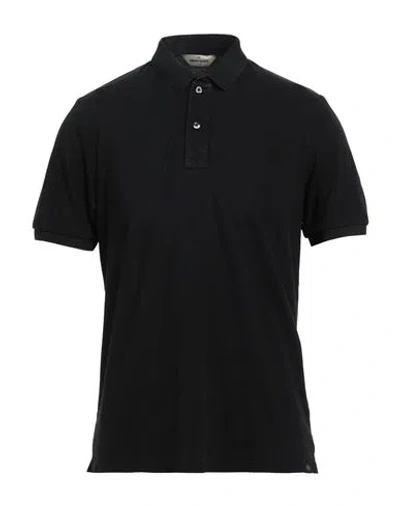 Gran Sasso Man Polo Shirt Black Size 42 Cotton In Black