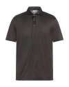 Gran Sasso Man Polo Shirt Dark Brown Size 46 Cotton