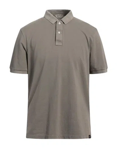 Gran Sasso Man Polo Shirt Khaki Size 44 Cotton In Beige