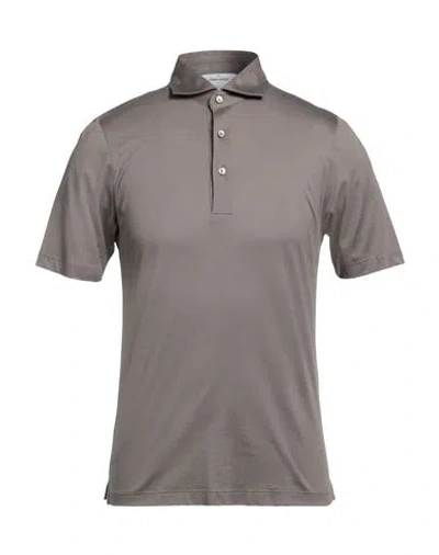 Gran Sasso Man Polo Shirt Khaki Size 46 Cotton In Beige