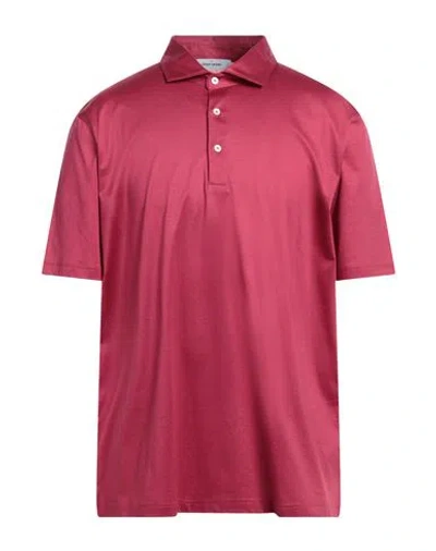 Gran Sasso Man Polo Shirt Magenta Size 46 Cotton