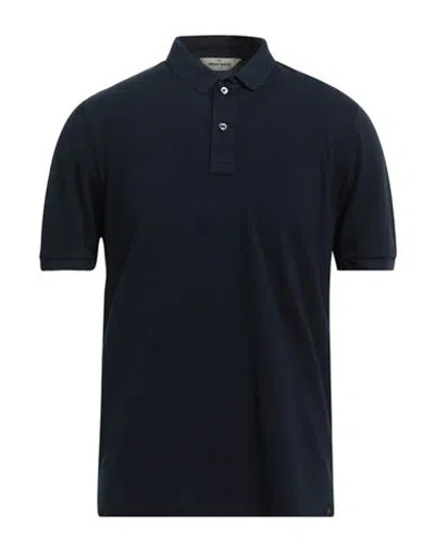 Gran Sasso Man Polo Shirt Midnight Blue Size 42 Cotton