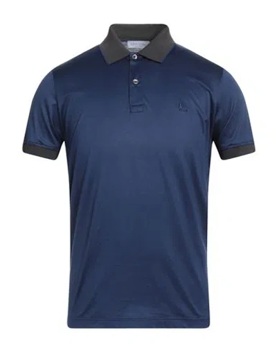 Gran Sasso Man Polo Shirt Midnight Blue Size 48 Cotton
