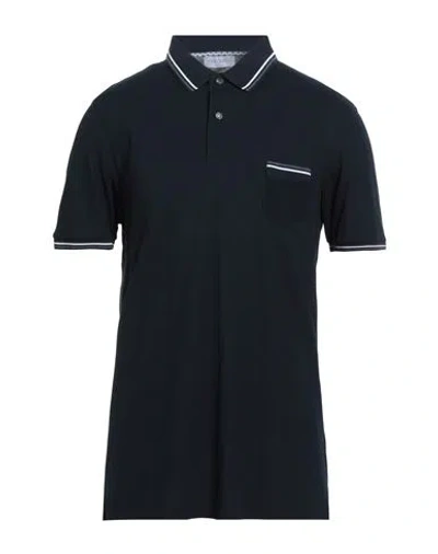 Gran Sasso Man Polo Shirt Midnight Blue Size 48 Cotton