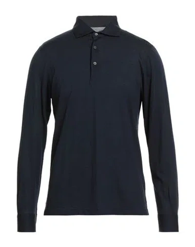 Gran Sasso Man Polo Shirt Midnight Blue Size 48 Virgin Wool
