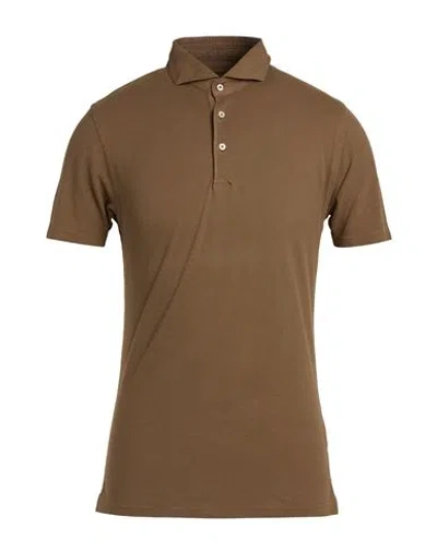 Gran Sasso Man Polo Shirt Military Green Size 42 Cotton