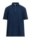 Gran Sasso Man Polo Shirt Navy Blue Size 48 Cotton