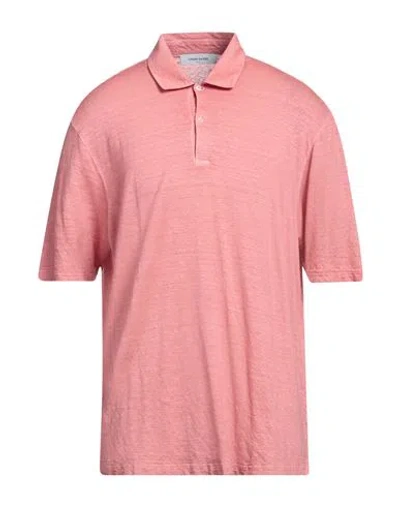 Gran Sasso Man Polo Shirt Salmon Pink Size 50 Linen, Elastane