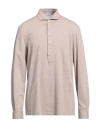 Gran Sasso Man Polo Shirt Sand Size 46 Cotton In Beige