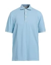 Gran Sasso Man Polo Shirt Sky Blue Size 46 Cotton