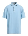 Gran Sasso Man Polo Shirt Sky Blue Size 48 Cotton