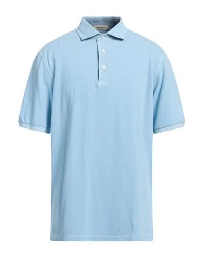 Gran Sasso Man Polo Shirt Sky Blue Size 48 Cotton