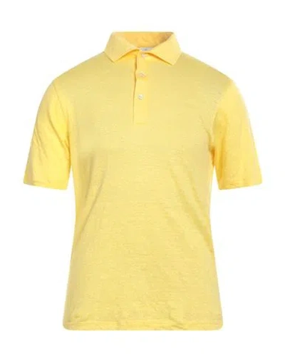 Gran Sasso Man Polo Shirt Yellow Size 46 Linen