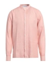 Gran Sasso Man Shirt Blush Size 42 Linen In Pink