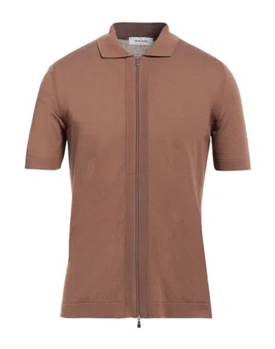 Gran Sasso Man Shirt Cocoa Size 40 Cotton In Brown